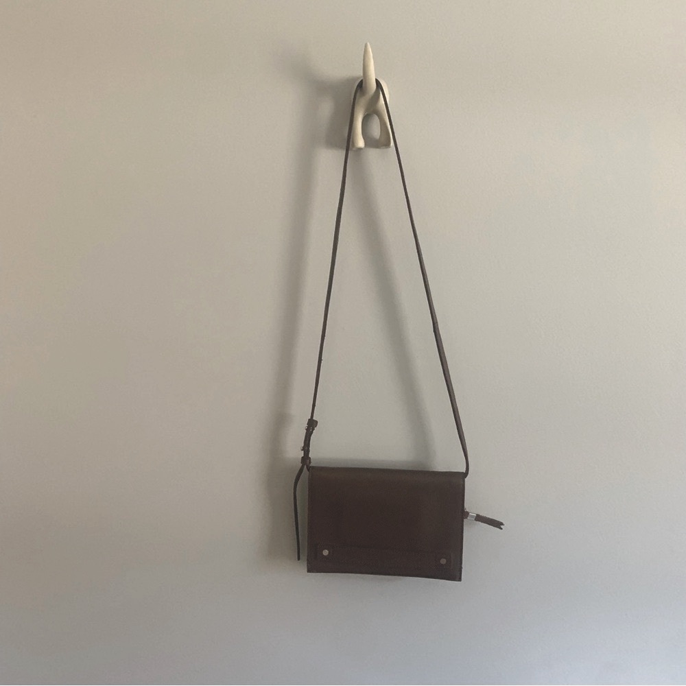 Madewell Morgan Taupe Brown Leather Crossbody Bag